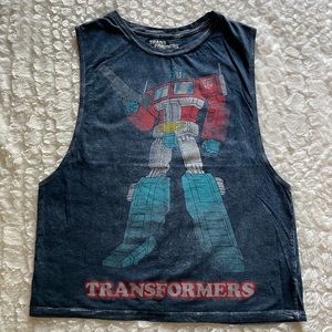 Transformers: Juniors Pre-Owned size (S) blue tank top. Optimus Prime character